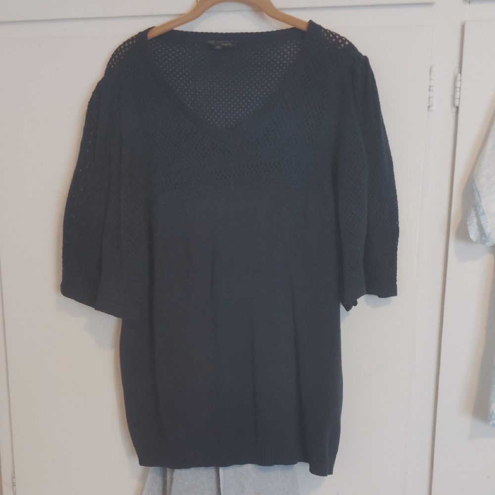 DG2 by Diane Gilman Deep Blue V-Neck Sweater